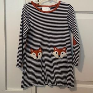 Little English 4 long sleeve striped fox dress